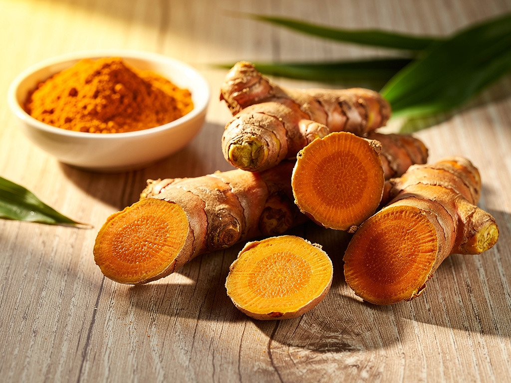 Raíz de cúrcuma fresca, ingrediente principal de Flexacil Ultra