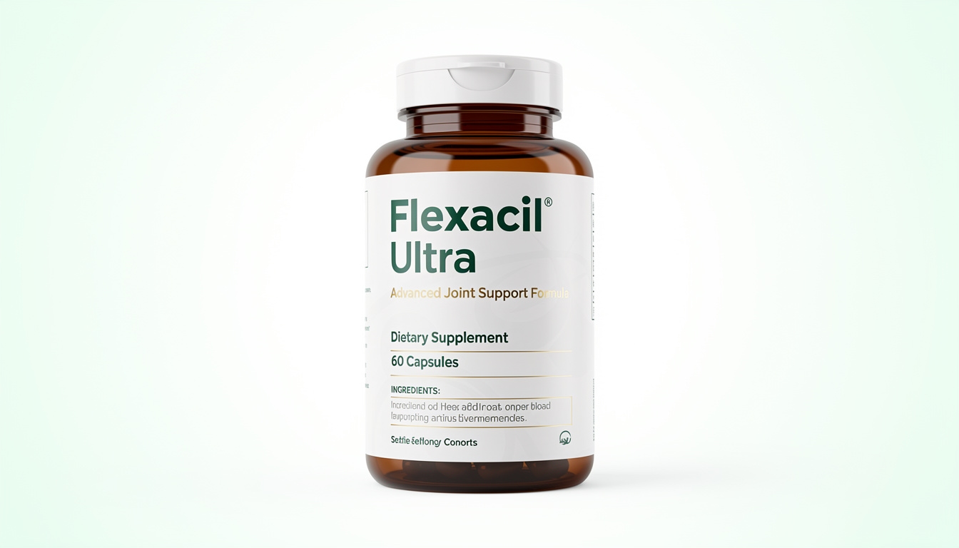Envase de Flexacil Ultra, suplemento alimenticio para articulaciones